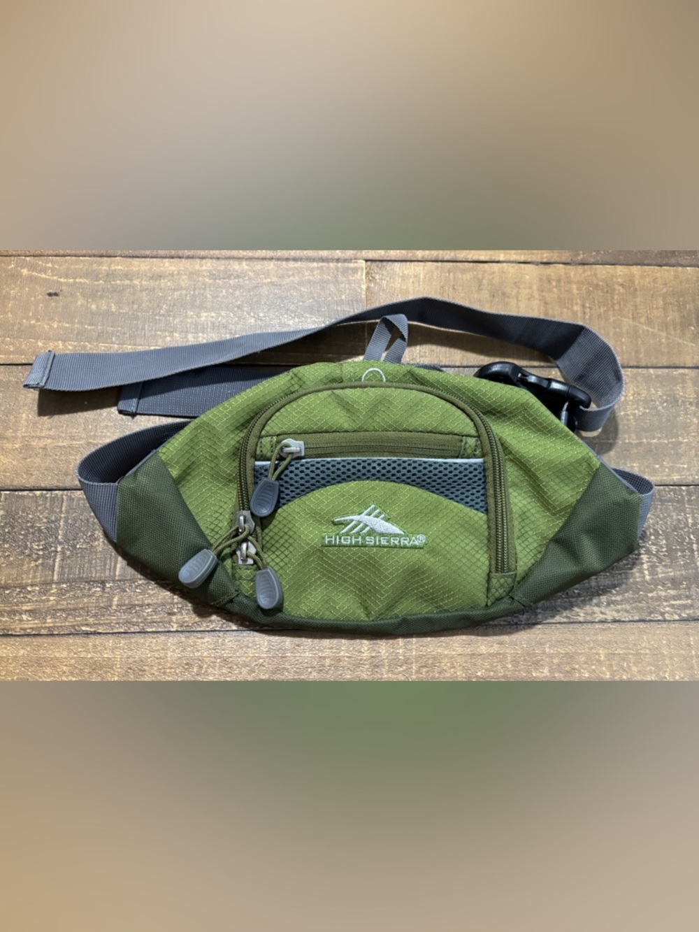 High Sierra unisex waist belt/fanny pack, green/gray